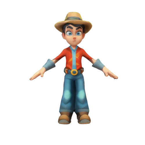 A pixar style boy character game hero, stylized