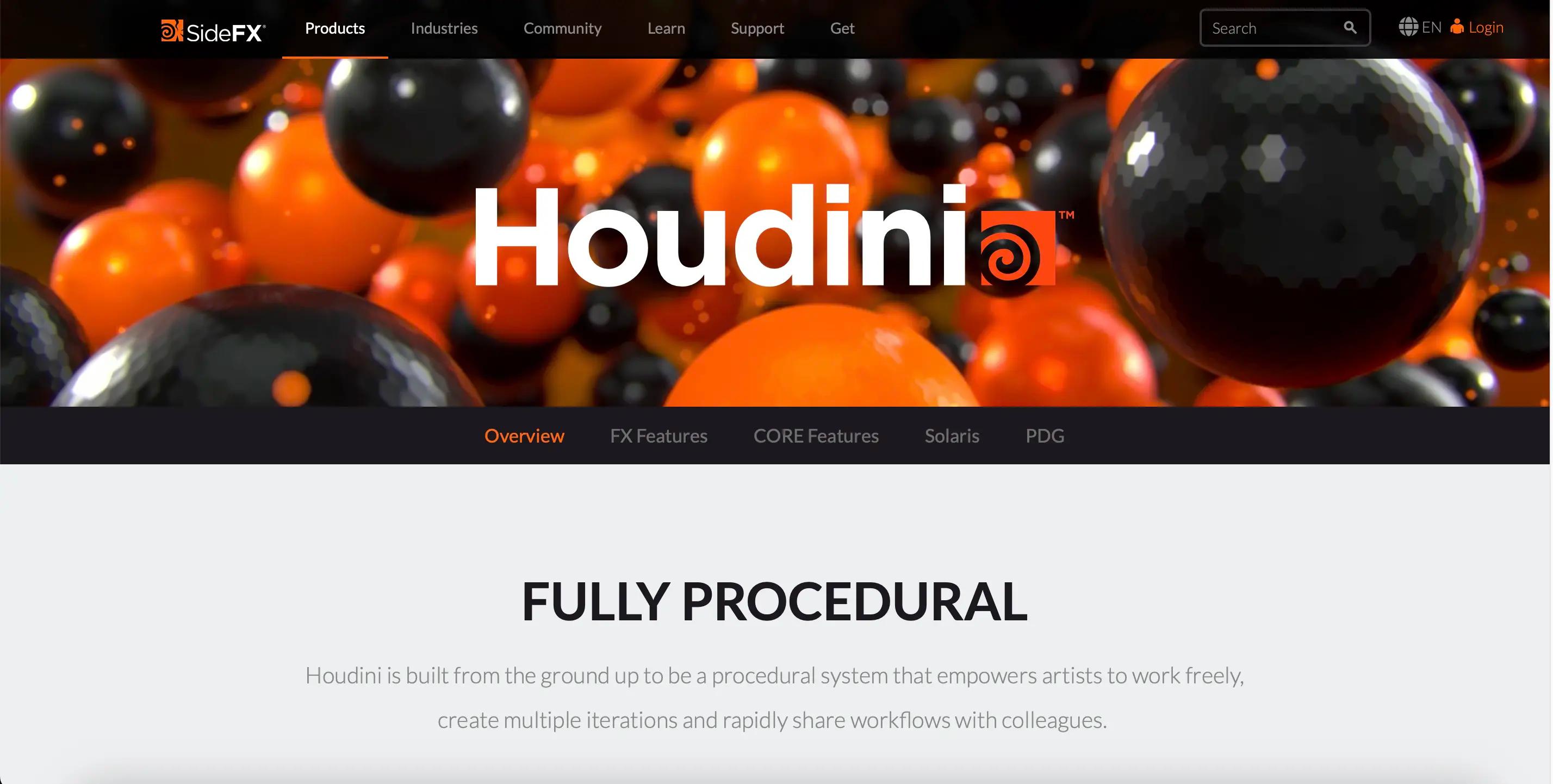 Houdini website