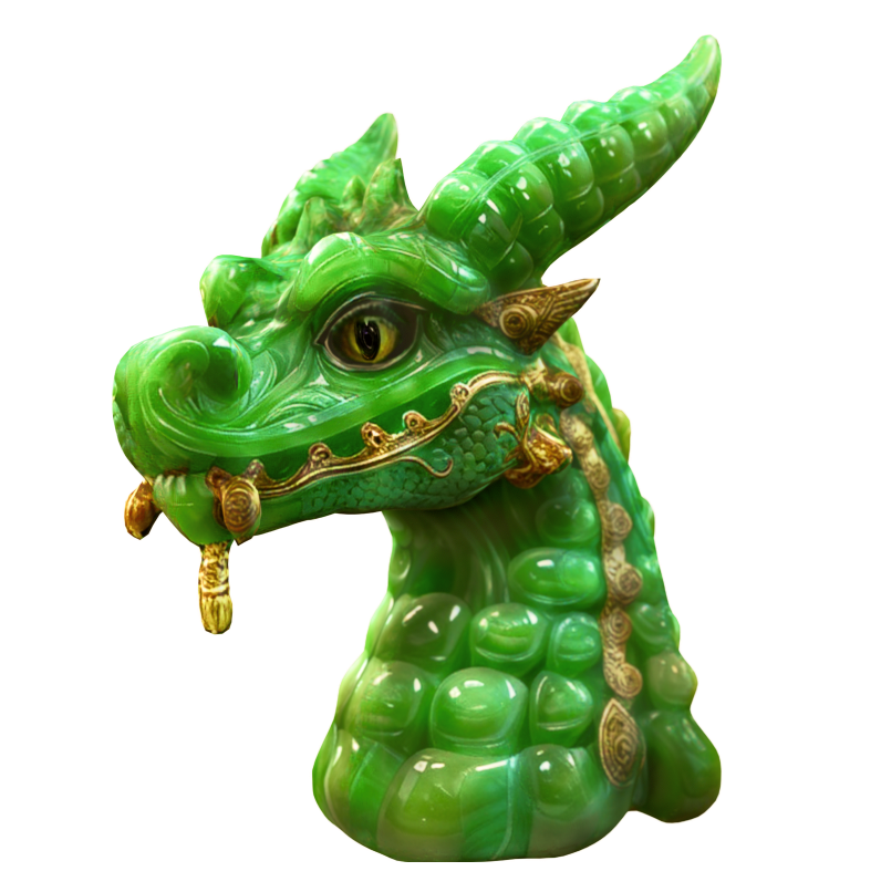 Golden dragon head generated by meshy text-to-3d