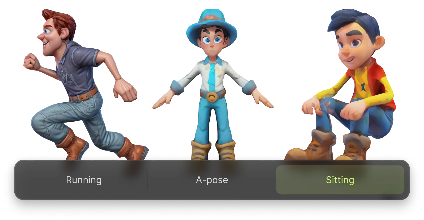 Base prompt: a Pixar style boy character game hero