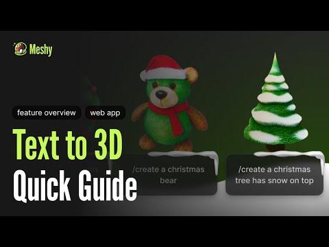 How to Craft 3D Christmas Elements with Text to 3D | Meshy Tutorial